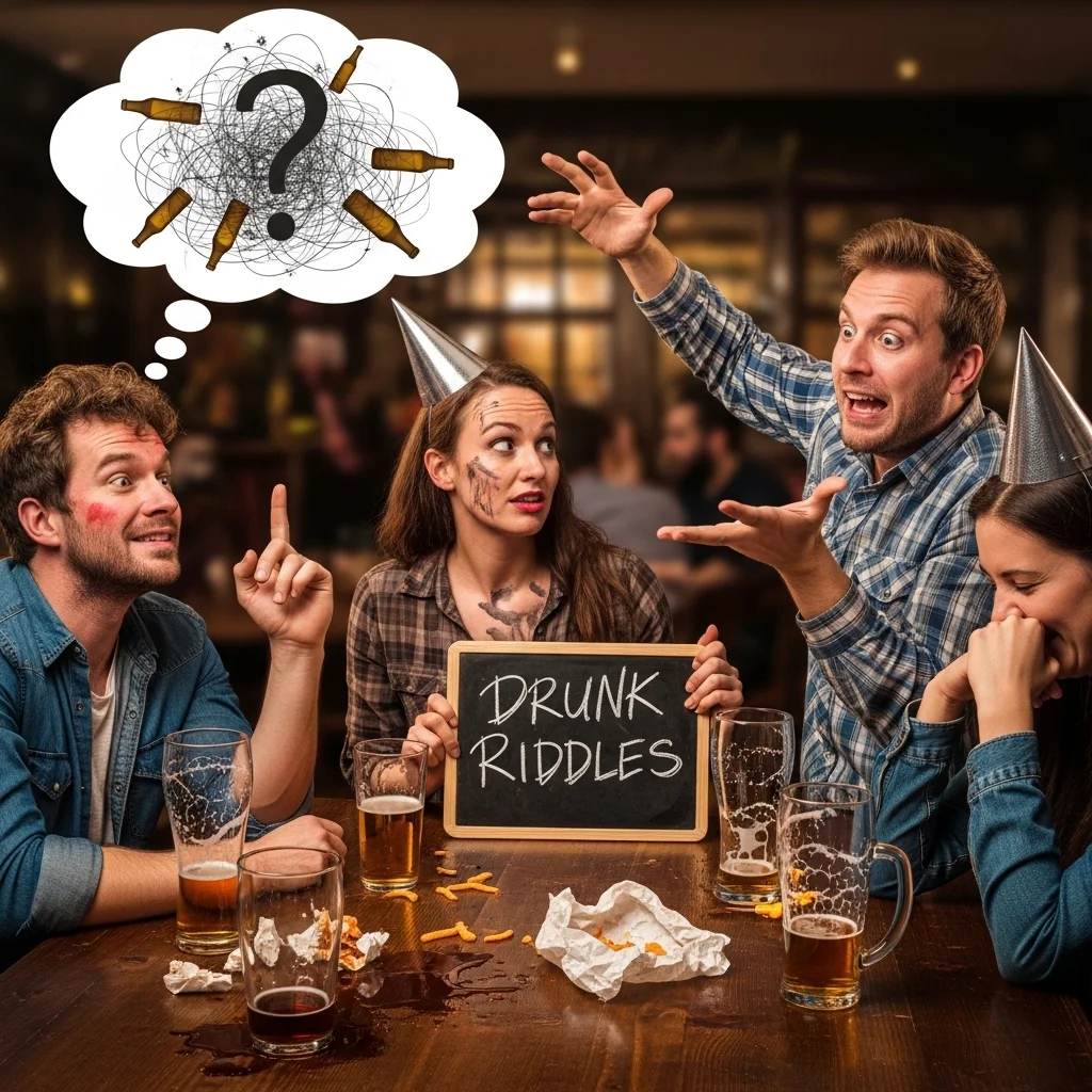 🥴 Silly Drunk Riddles with Goofy Logic